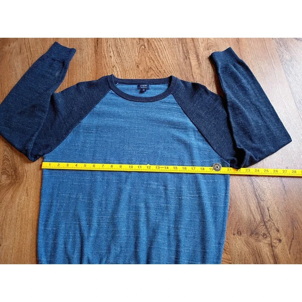 J.Crew Blue Raglan Sweater 100% Cotton M